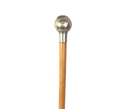 MILITARY SWAGGER STICK, AND A SPORRAN with white metal pommel, along with a brown leather sporranswagger stick 68cm long Qty: