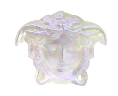 ROSENTHAL VERSACE IRIDESCENT PAPERWEIGHT, modelled as Medusa, stamped to base8cm high