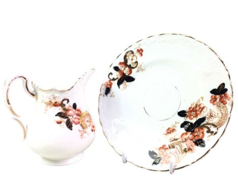 CERAMIC PART TEA SERVICE, with floral and foliage decoration
