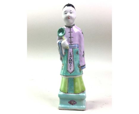 SET OF SIX CHINESE CERAMIC FIGURES, LATE 19TH / EARLY 20TH CENTURY each modelled standing, dressed in traditional clothing an