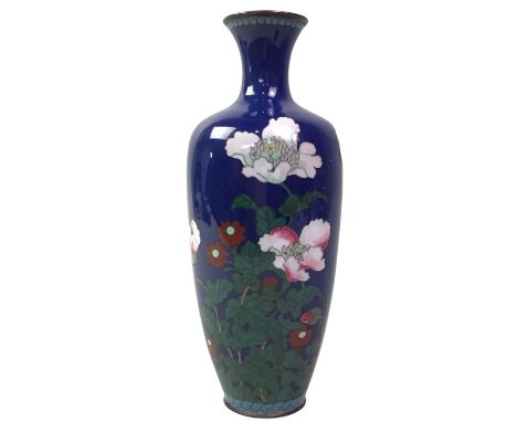 JAPANESE CLOISONNÉ VASE, AND OTHER ASIAN ITEMS comprising two miniature planters, a larger planter, as well as two dishesvase