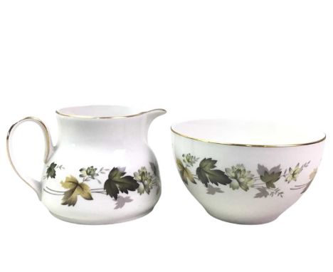 ROYAL DOULTON PART TEA SERVICE, LARCHMONT PATTERN  comprising cups, saucers and side plates, as well as milk jug and sandwich