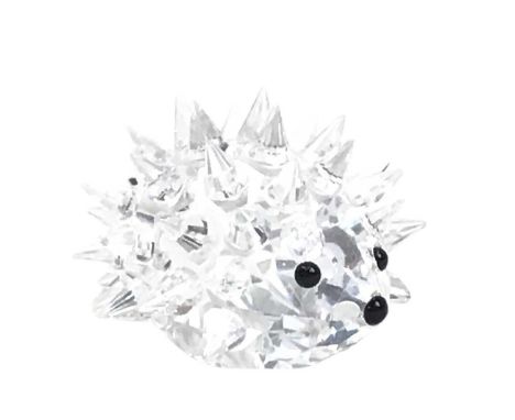 SMALL SWAROVSKI HEDGEHOG, AND OTHER SWAROVSKI STYLE FIGURES  including a Fabergé style egg and a Crystal D'Arques dolphin fig