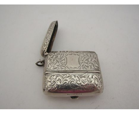 A silver double hinged vesta/snuff box, by John Clifford, Birmingham 1901