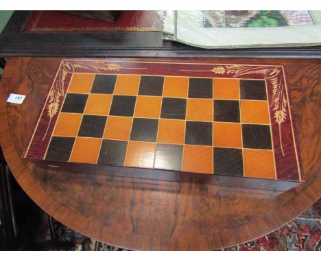 A chess, backgammon and draughts set in box