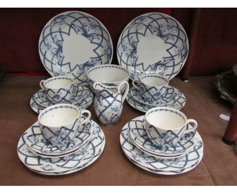 A Royal Worcester blue and white part tea set