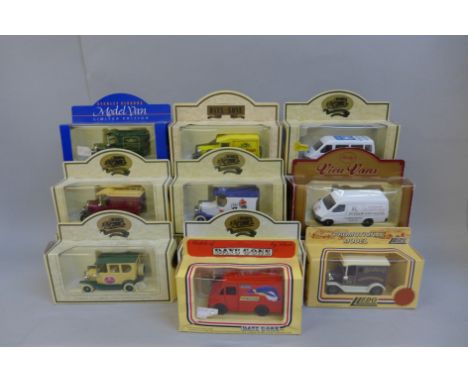 A box of fifty-three Lledo Days Gone model vehicles, boxed 
