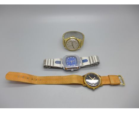 Three wristwatches; Avia Olympic, Accurist and Timex automatic 