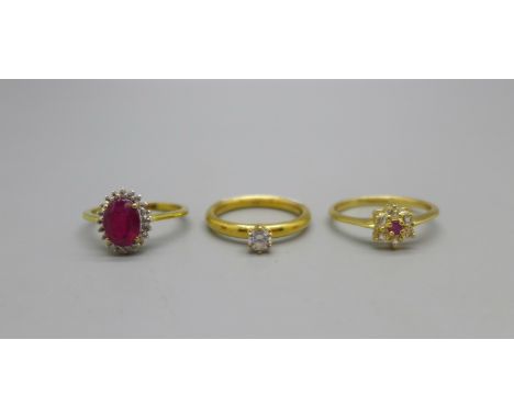 Two silver rings including one Thomas Sabo and one other ring 