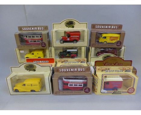A box of thirty-five Lledo Days Gone model vehicles, boxed 