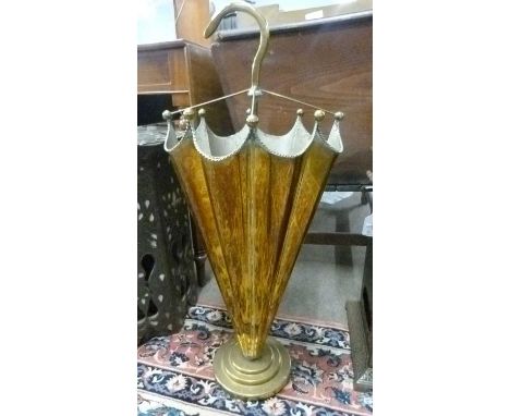 A brass stick stand in the form of an open umbrella, 67cm high