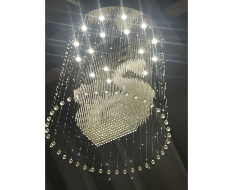 Large and impressive swan chandelier, buyer to disconnect and remove