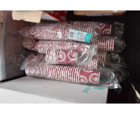 Quantity of 12oz double walled paper hot cups, approx 240 pieces