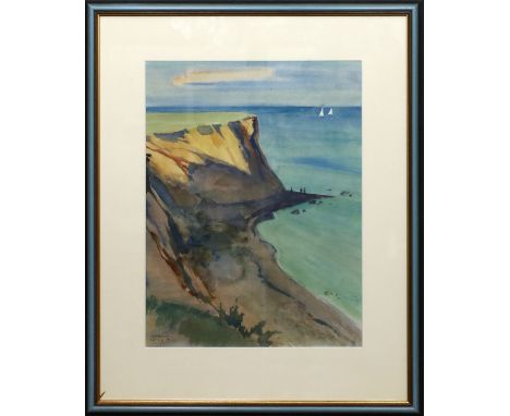 Kraus, Lorenz (1909 Riga - 1989) Steilküste. Aquarell, li. u. sign. und dat. (19)57. PP.-Ausschnitt ca. 45x 35 cm. PP., R.
