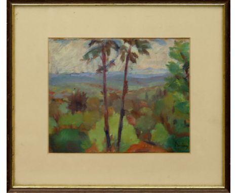 Bereny, Peter (1887-1953), in der Art von Landschaft. Öl/leichtem Karton (Altersspuren), re. u. bez. Sichtmaß 15x 19,5 cm. PP