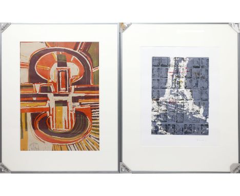 6 Graphiken (20. Jh.) Unterschiedliche Darstellungen und Künstler, dabei 2x Helga Ntephe, 2x Ralf Behrendt, Dagmar Diekmann u