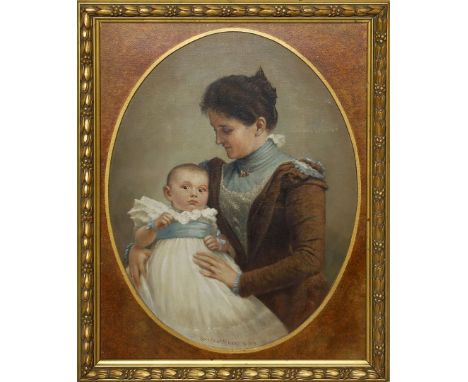 Kekert, Erwin Ernst (um 1913) Familienportrait (Mutter mit Kind). Öl/Lwd. (l. Altersspuren). mittig sign. und dat. 1913. 65x 