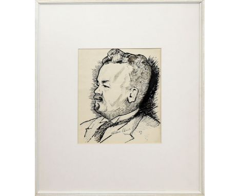 Sailer,  Wulf (geb. 1936 in Jena, lebt in Berlin) Damenportrait. Mischtechnik/Federzeichnung (Altersspuren). Ca. 48,5x 39 cm.