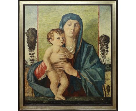 Unbekannter Maler (um 1961) Madonnen-Darstellung nach Bellini von 1487. Öl/Lwd. 95x 75 cm. R.