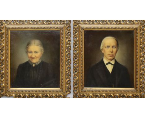 Wagener, Ma. (um 1912) Pendants: Brustportrait einer Dame bzw. eines Herren. Öl/Lwd., li. sign. "Ma. Wagener" und dat. 1912 b