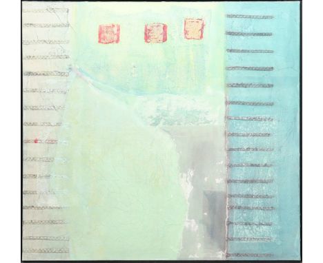 Décroze, Myriam (um 1993) "Voile sur facade". Mischtechnik/Lwd., re. u. Restsign. 99x 99 cm. R. 