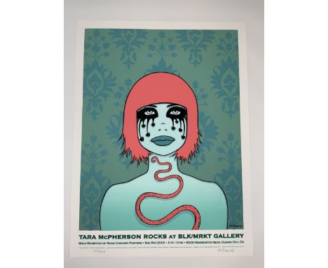 Tana McPherson (b.1976-) Rocks at BLK/MRKT Gallery. 2006 Silkscreen exhibition print. Singed by artist bottom right corner. N