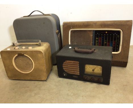Four vintage radios. Pye, Sky Queen Phillips and air king. 