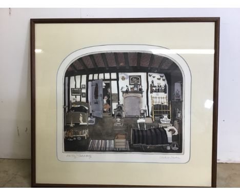 Clarke (Graham, 1941-). Are They? 1984, colour artist proof etching, showing the artist's home at Christmas, signed and title