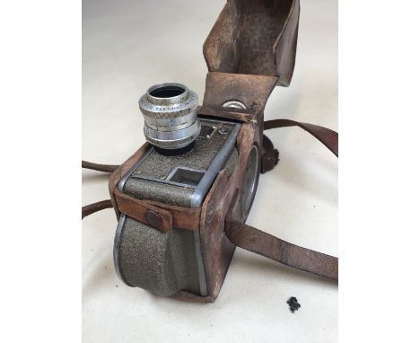 An early cine camera, Berthiot Paris. GIC 16. No 771168 in leather case.