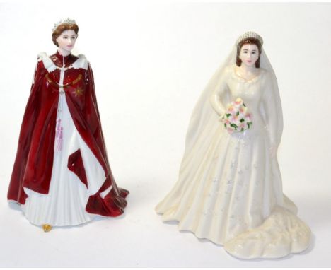Two boxed Royal Worcester Queen Elizabeth II  Both appear in good order 