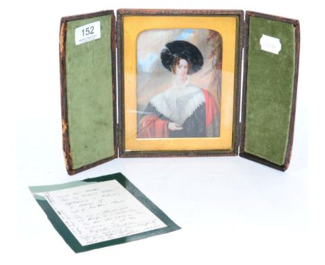 Frederick Harding, portrait of Sarah Ann Walker, signed miniature 