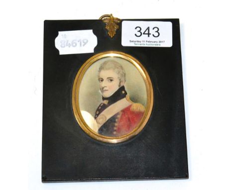 Attributed to Frederick Buck, portrait miniature of an officer 