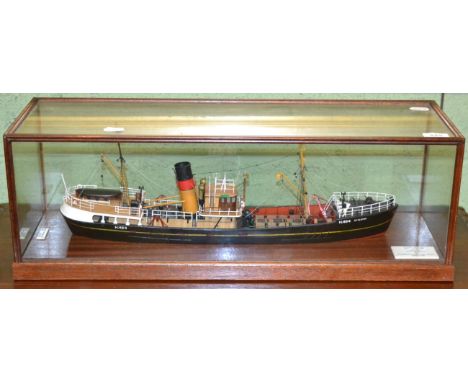 A scale model of the trawler St Elstan, H. 484, cased 