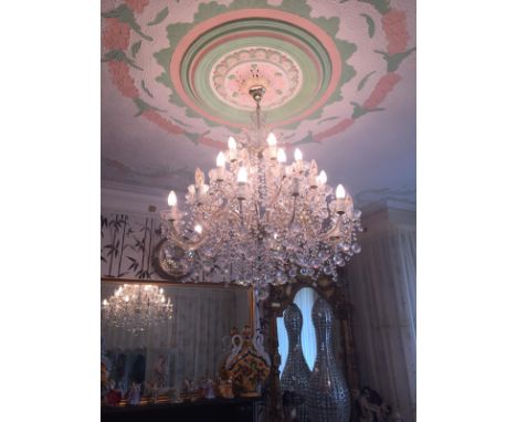 A LARGE AND IMPRESSIVE SWAROVSKI STRASS CRYSTAL ITALIAN CHANDELIER, with thirty branches, of graduated outline, the crystals 