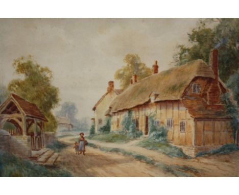 SIDNE VALENTINE GARDNER (1869-1957). 'The Lych Gate Welford on Avon, Gloucestershire' see verso,m signed lower right, waterco