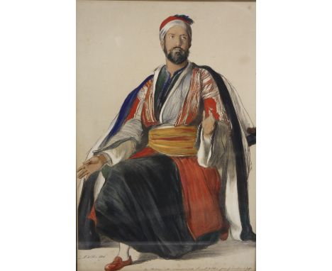 AFTER DAVID WILKIE (XIX). A figure study titled 'The muleteer who accompanied Sir David Wilkie from Jerusalem to Jaffa', sing