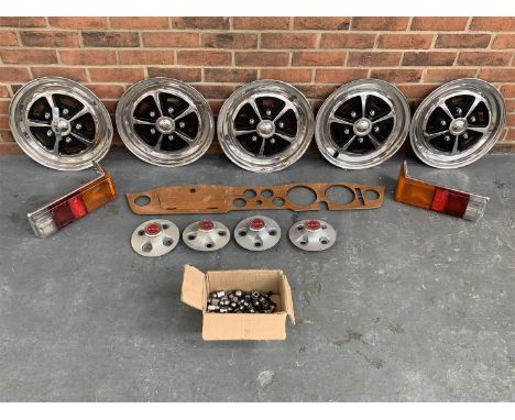 Triumph TR6 Parts, To Include Wheel Trims, Light &amp; Wooden DashThe buyers premium for automobilia items, including registr