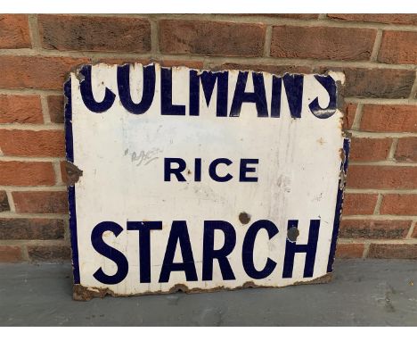 Enamel Colmans Rice Starch SignMake: Contact AuctioneerModel: Contact AuctioneerYear: 0Mileage: 0VIN: Contact AuctioneerConfi