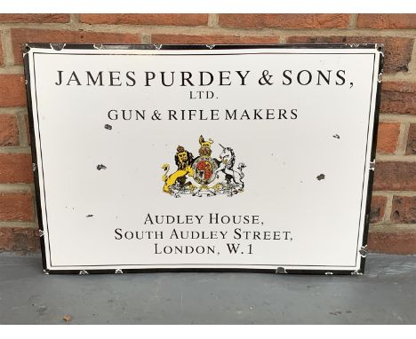 Enamel James Purdey &amp; Sons Gun &amp; Rifle Makers SignMake: Contact AuctioneerModel: Contact AuctioneerYear: 0Mileage: 0V