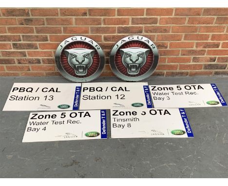  Five Original Jaguar/Land Rover Factory Signs &amp; Two Perspex Jaguar Signs (7)Make: Contact AuctioneerModel: Contact Aucti