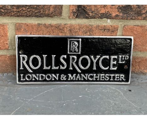 Cast Aluminium Rolls Royce London &amp; Manchester SignMake: Contact AuctioneerModel: Contact AuctioneerYear: 0Mileage: 0VIN:
