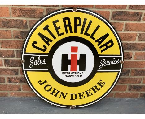 Enamel Circular Caterpillar &amp; John Deere Sale/Service SignMake: Contact AuctioneerModel: Contact AuctioneerYear: 0Mileage