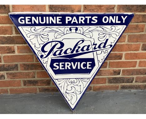 Enamel Triangle Packard Service SignMake: Contact AuctioneerModel: Contact AuctioneerYear: 0Mileage: 0VIN: Contact Auctioneer
