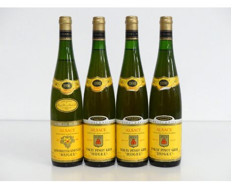 1 bt Hugel Gewurztraminer Jubilee 1996 Hugel BB&amp;R slip label 3 bts Hugel Tokay Pinot Gris 'Hugel' Vendange Tardives 1990 