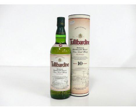170-cl bt Tullibardine 10YO Highland Single Malt Scotch Whisky  40% 1990's bottling, original tube