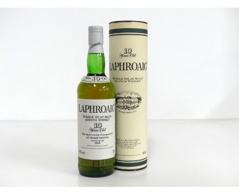 1 70-cl bt Laphroaig 10YO (Pre Royal Warrant) Single Islay Malt Scotch Whisky 40% original tube
