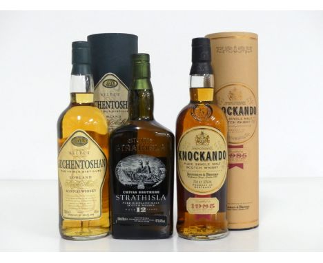 1 70-cl bt Auchentoshan Select Triple Distilled Lowland Single Malt Scotch Whisky  40% original tube 1 70-cl bt Chivas Brothe
