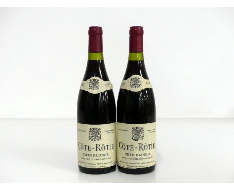 2 bts Côte-Rôtie Côte Blonde 1991 R. Rostaing i.n, vsl aged labels