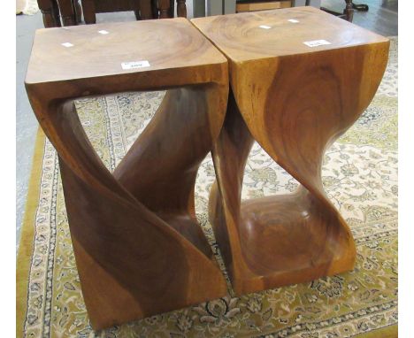 Pair of contemporary hardwood lamp tables, 52cm high approx.(B.P. 21% + VAT) 