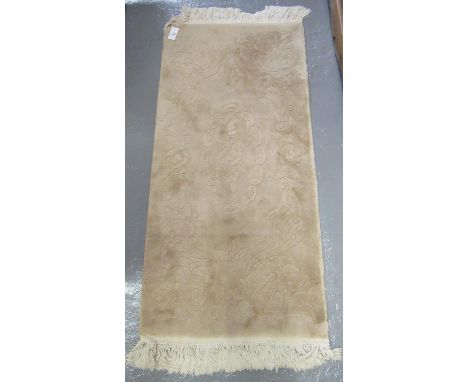 Bokhara style red ground geometric Middle Eastern rug together with another Middle Eastern green ground runner, overall with 